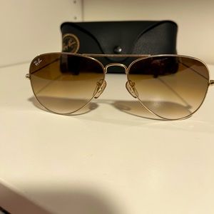 Womens gold tinted ray ban sunglasses.